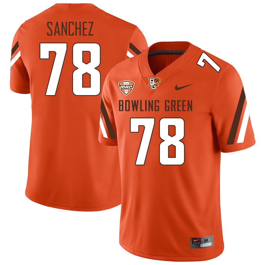 Bowling Green State Falcons #78 Alexis Sanchez College Football Jerseys Stitched-Orange